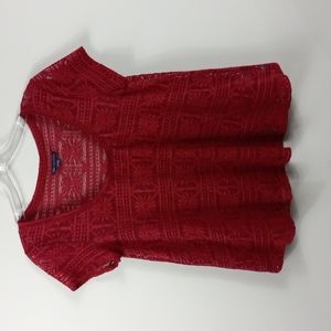 Burgundy lace American Eagle size medium